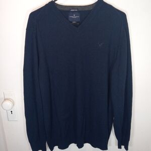 American Eagle Outfitters Deep Blue V-Neck Sweater